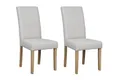byLIVING Esszimmerstuhl 2er Set Elias/Webstoff Taupe/Gestell Massivholz Rubberwood Natur/B 47, H 99,5, T 60 cm