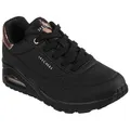 Skechers UNO GOLDEN AIR Sneaker Freizeitschuh, Halbschuh, Schnürschuh mit Metallic-Einsatz schwarz 36 EU