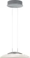 LED-Pendelleuchte - Nickel matt - Weiß - 42 x 150 cm - Glas - Metall - 1-flammig - höhenverstellbar