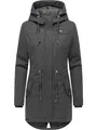 Ragwear Damen Wintermantel warmer Parka mit Taillenzugkordeln und großer Kapuze Ellba Coat A YOUMODO Stone Grey Gr. XL