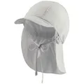 Sterntaler® Schirmmütze 50+ Schirmmütze mit Nackenschutz uni (1-St) Kinderhut aus UV-Popeline mit Bindeband und UV-Schutz 50+ grau|grün 51 cm