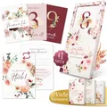EULENTALER® Meilensteinkarten Baby I Von Pädagogen gestaltet I Meilensteinkarte Set als Geschenk zur Geburt I 48 Karten Inkl. Geschenkbox für Mädchen I Mein erstes Jahr mit allen Meilensteinen