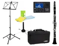 Classic Cantabile CLK-10 Bb-Klarinette Set (hochwertige Bb-Klarinette mit Böhm-Griffweise, 17 Klappen & 5 Ringe, Set mit Clip-Tuner, Noten- & Klarinettenständer, Durchziehwischer, Koffer & Korkfett)