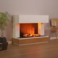 GLOW FIRE Elektrokamin 'Fontane' | Wasserdampf Kamin mit OMC 600 inkl. Holz in weiß | HxBxT: 89,7x114x41,5 cm