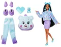 Barbie Cutie Reveal Puppe Plüschkostüm Glücksbärchen blau lila