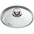 WMF Quality One Topfdeckel 20 cm, Glasdeckel mit Metallgriff, hitzebeständiges Glas bis 130°C, Spritzschutz, spülmaschinengeeignet