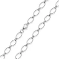 Materia Collier Ankerkette 8mm breit Kordel-Design K19, 925 Sterling Silber, rhodiniert silberfarben 45 cm