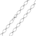 MATERIA Breite Ankerkette 925 Silber Halskette Frauen 45cm - 8mm Collier Kette Damen rhodiniert ziseliert 40-70cm in Etui K19-45 cm
