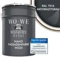 Nano Fassadenfarbe Außen Wandfarbe Sockelfarbe W520 - RAL 7016 Anthrazitgrau - 10L
