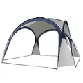 Outsunny Event Shelter 3,5 x 3,5m Pavillon mit Haken Tür Wasserabweisend Winterfest Gartenpavillon Partyzelt Sonnenschutz für Camping, Garten Festivals Cremeweiß