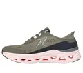 Skechers Damen Glide-Step Altus Slip-On, Olivfarbenes Synthetisches Netzgewebe, rosa Rand, 41 EU