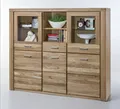 Highboard Tabea Wildeiche teilmassiv 159x140cm Vitrine Schrank  Neu & OVP