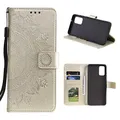 CoverKingz Handy Case kompatibel mit Samsung Galaxy M31s - Handy Cover mit Kartenfach Phonecase - Smartphone Hülle klappbar Motiv Mandala Gold