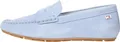 Tommy Hilfiger Damen Driver Schuh Flag Soft Suede Loafer Elegant, Blau (Breezy Blue), 36