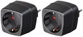 Doppelpack Brennenstuhl Reisestecker Adapter, Steckdosenadapter Reise (Für: Italien Steckdose und Euro Stecker) Farbe: schwarz (2)
