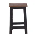 DESIGN DELIGHTS RUSTIKALER Holz SITZHOCKER Madero | 48x30x30 cm (HxBxT), Recyclingholz | Holzhocker | Farbe: 04 schwarz-Natur