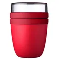 Mepal Lunchpot Ellipse Joghurtbecher Müslibecher 500ml/200ml Rot