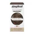 simplicol Textilfarbe intensiv Espresso-Braun | Einfaches Färben in der Waschmaschine | Flüssige Farbe & Fixierpulver | 1er Pack