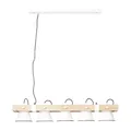 Pendelleuchte Deckenlampe Esstisch Licht Plow Weiß/Holz 95cm max. 5 x 10W E27