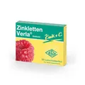 Zinkletten Verla Himbeere – 5 mg Zink in Form von Zinkcitrat+ 30 mg Vitamin C zum Lutschen und Kauen, für die tägliche Zinkversorgung, mit Himbeergeschmack, vegan, glutenfrei, ohne Lactose, 50 St