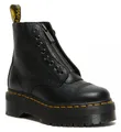 DR. MARTENS Sinclair Gemilltes Nappaleder Plateaustiefel Schnürboots Plateauboots, Chunky Boot mit Front-Reißverschluss