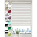 Doppelrollo Klemmfix ohne Bohren Rollos für Fenster und Tür Seitenzugrollo, Sonello, blickdicht, ohne Bohren, freihängend, Klemmfix, 80cm x 100cm Weiß Duo Rollo, Lichtschutz, Jalousie mit Klemmträger weiß 80 cm x 100 cm