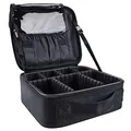 GZCZ Kosmetiktasche Kosmetikkoffer,Große Kapazität Professionelle Künstler Schminkkoffer,Make Up Organizer Tasche wasserdichte,Portable mit Verstellbaren Trennwänden Teiler fur Frauen, 10.4" Black A