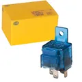 HELLA 4RA 003 530-042 Relais, Arbeitsstrom - 12V - 4-polig - Schaltbild: S10 - Stecker: A - Schließer - Farbe: hellblau - mit Halter