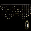 SALCAR 2M 104er LED Schneeflocke Lichtervorhang Innen, 16er Schneeflocken Lichterkette Außen, LED Weihnachtsdeko Fenster mit 9 Modi und Speicherfunktion, Warmweiß