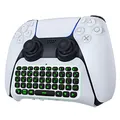 MoKo Controller Tastatur Chatpad für PS5, Kabellose Bluetooth Tastatur mit Grüner Hintergrundbeleuchtung & 3,5 mm Audioanschluss, Kompatibel mit PlayStation 5 Controller für Multiplayer Gaming Chat
