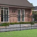 vidaXL Gartenzaun mit Speerspitzen Schwarz 165 cm Stahl
