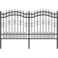 vidaXL Gartenzaun mit Speerspitze Schwarz 240 x 125 cm Pulverbeschichteter Stahl 151086