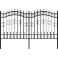 vidaXL Gartenzaun KAMPEN mit Speerspitze Schwarz 240 x 125 cm Stahl - Schwarz