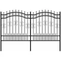 vidaXL Gartenzaun, Schwarz, Metall, 240x140 cm, Sonnen- & Sichtschutz, Sichtschutz Garten