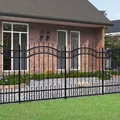 Gartenzaun mit Stabenden 165 cm schwarz pulverbeschichtete