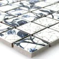Keramik Mosaik Fliesen Strawberry Weiss Blau Fliesenbordüre Wand Fliesenspiegel
