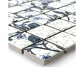 Mosafil Mosaikfliesen Mosaikfliesen Keramik Strawberry Weiss Blau, Keramik 29.800x29.800, blau, Verlegefertig auf ein Netz geklebt - Frostsicher - Wasserfest