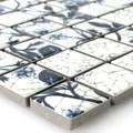 Keramik Mosaik Fliesen Strawberry Weiss Blau Fliesenbordüre Wand Fliesenspiegel