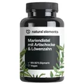 natural elements Mariendistel Artischocke Löwenzahn Komplex - 120 Kapseln - mit 80% Silymarin