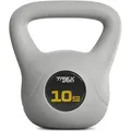 TREX SPORT Kettlebell 10 kg Kugelhantel Schwunghantel TX-010CKB | Kugelgewicht, Fitness & Krafttraining | rutschfester Griff, bodenschonend - Grau