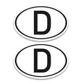 D Magnet Länderkennzeichen 2-er Set Deutschland Schwarz & Weiß - 17,5 x 11,5 cm DIN genormt - PKW LKW Wohnmobil Auto - verpflichtend außerhalb der EU - kfz760
