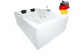 Basera® Whirlpool-Badewanne CLASSIC Indoor Whirlpool Badewanne XXL Wave 180 x 130 cm für 2 Pers., (Komplett-Set), mit 24 Massagedüsen, Wasserfall, LED, Touchpanel, Bluetooth und Radio