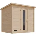 Chillroi 38 mm Saunahaus Melo 3 Premium mit Ofen 9kW Integierte Steuerung Naturbelassen
