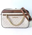 MICHAEL KORS Umhänge Tasche JET SET ITEM LG EW ZP CHAIN XBODY vanilla