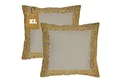 Marrakesch Orient & Mediterran Interior Zierkissen 2er Set Kissenbezug Handgefertigt Frisia Gold 50x50cm, Boho Deko, (2 St)