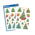AVERY Zweckform 24 Aufkleber Weihnachten Weihnachtsbäume Motive (Made in Germany, Weihnachtssticker Papier, selbstklebende Weihnachtsdeko Karten, Geschenke, Tüten) 3 Bogen/je 10 Sticker, 52401