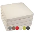 sunnypillow 4er Set Stuhlkissen wasserdicht UV-lichtecht 40 x 40 x 5cm | Polsterauflage Auflage für Stühle/Bänke | Sitzkissen Stuhlauflage für Haus und Garten | Indoor/Outdoor | Ecru