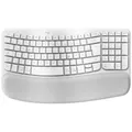 Logitech WAVE KEYS, weiß - Kabellose ergonomische Tastatur mit gepolsterter Hand