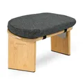 BUDDLEY Meditationsbank Klappbar mit Kissen, Yogahocker, Meditationsstuhl Faltbar, Yogastuhl, Ergonomisch, aus Bambus