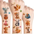 Tiere Glitzer Tattoo Set Kinder, 12 Blätter Tiere Temporäre Glitzer Tattoo Ki...